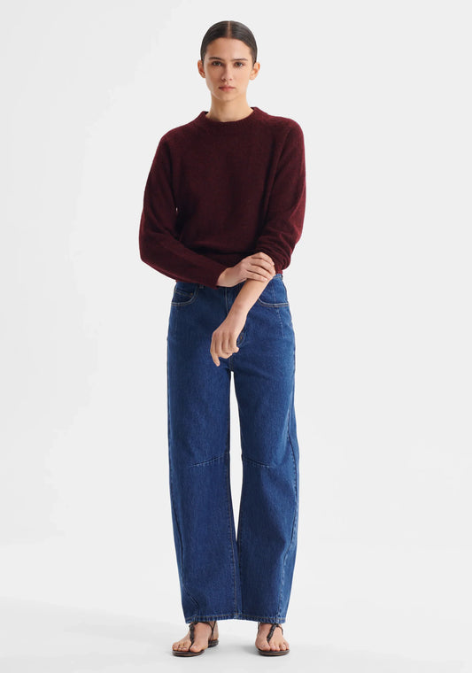 ソレーヌ テクスチャード ウールブレンド ラグランスリーブ ニット